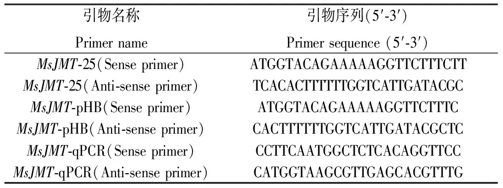 紫花苜蓿MsJMT基因的克隆及其与育性的关联分析-游戏花园